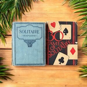 VINTAGE Solitaire Card Game Books Bundle - 1924 & 1928